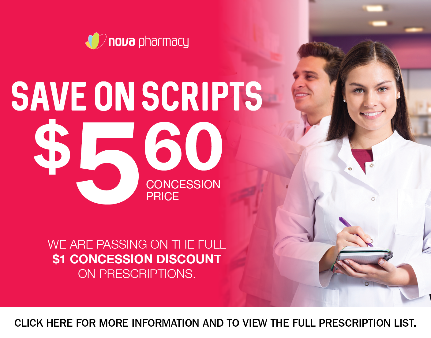 Save on Scripts $5.60 Concession prices